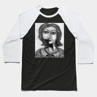 black & white woman's portrait Baseball T-Shirt